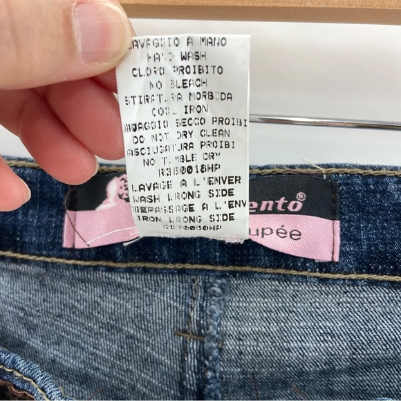 Rinascimento Italian Designer Rhinestone Denim Jeans Size 28 Small - Picture 13 of 13